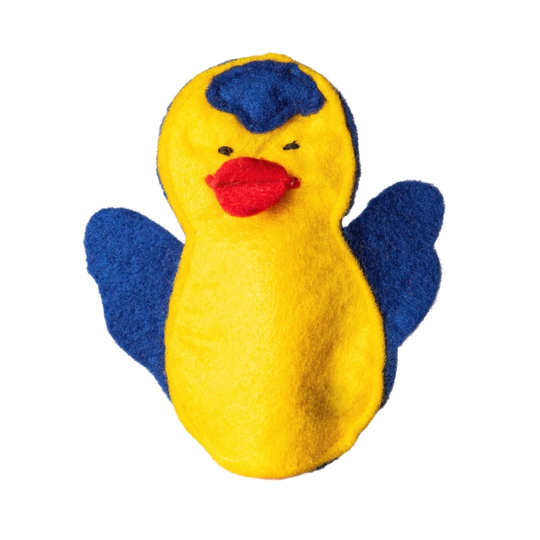 Kék-sárga kismadár ujjbáb